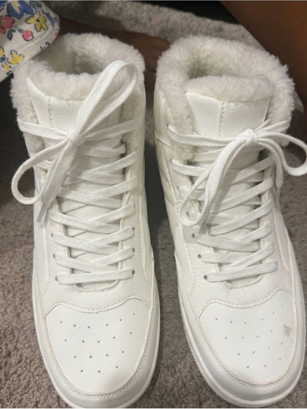 Primark Cream Fleece-Lined High-Top Sneakers